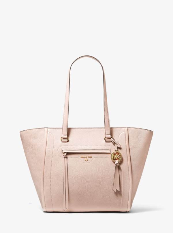 Damske Prenosná Taška Michael Kors Carine Large Pebbled Leather Ruzove - Kabelky Michael Kors Vypredaj | ZRJQD-9517